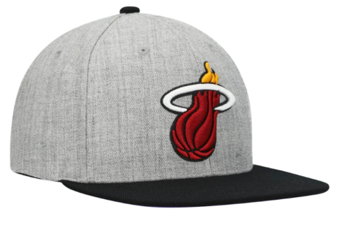 Miami Heat Mitchell & Ness Heather Gray Under Pop Snapback Hat