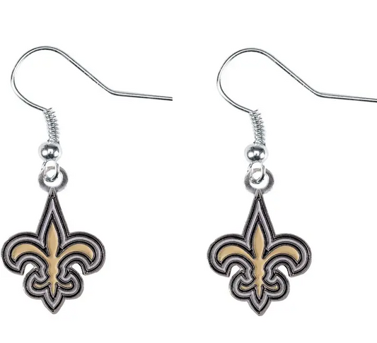 Saints Team J Hook Logo Earrings