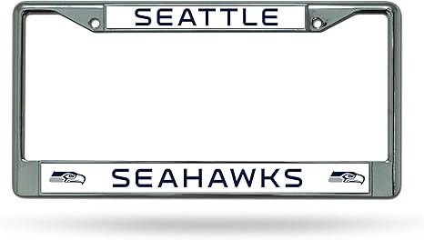 Seattle Seahawks Rico Industries 12" x 6" Black Metal License Plate Frame