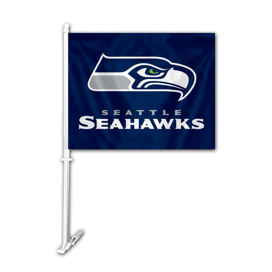 Seattle Seahawks Team Car Flag - Blue