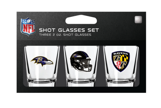 Baltimore Ravens  MOJO 3-Pack Shot Glass Set