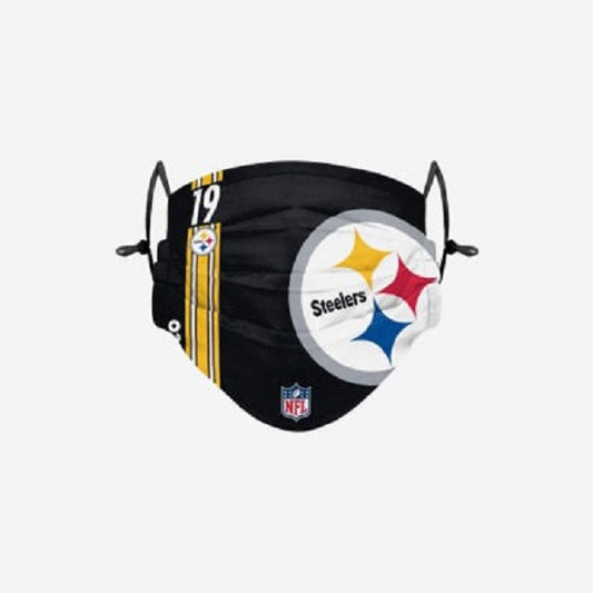 Pittsburgh Steelers #19 JuJu Smith-Schuster Foco On-Field Sideline Pleated Face Cover Mask