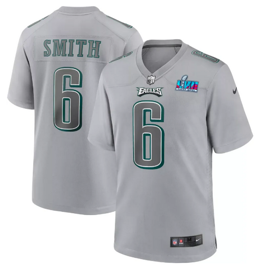 Philadelphia Eagles Nike #6 DeVonta Smith Super Bowl LVII Atmosphere Youth Jersey - Gray