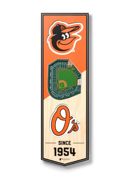 Baltimore Orioles Stadium 6'X19' Wooden Banner
