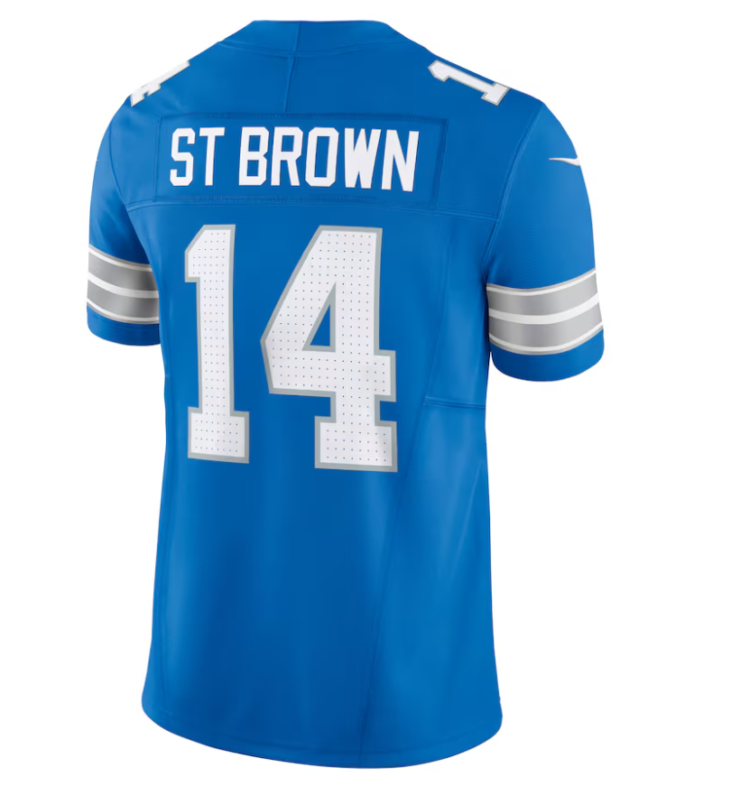 Detroit Lions Nike Amon-Ra St. Brown # 14 Vapor F.U.S.E. Limited Jersey - Blue