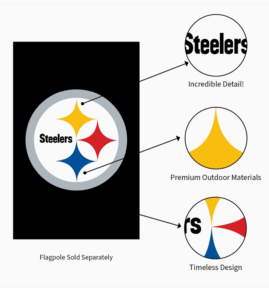 Pittsburgh Steelers Evergreen Applique Delux 28"x44" House Flag