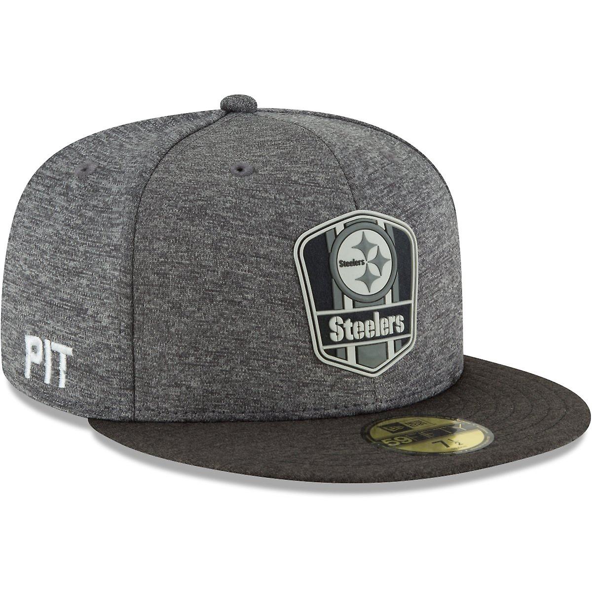 Pittsburgh Steelers New Era 2018 NFL Sideline Road 59FIFTY Fitted Hat - Black