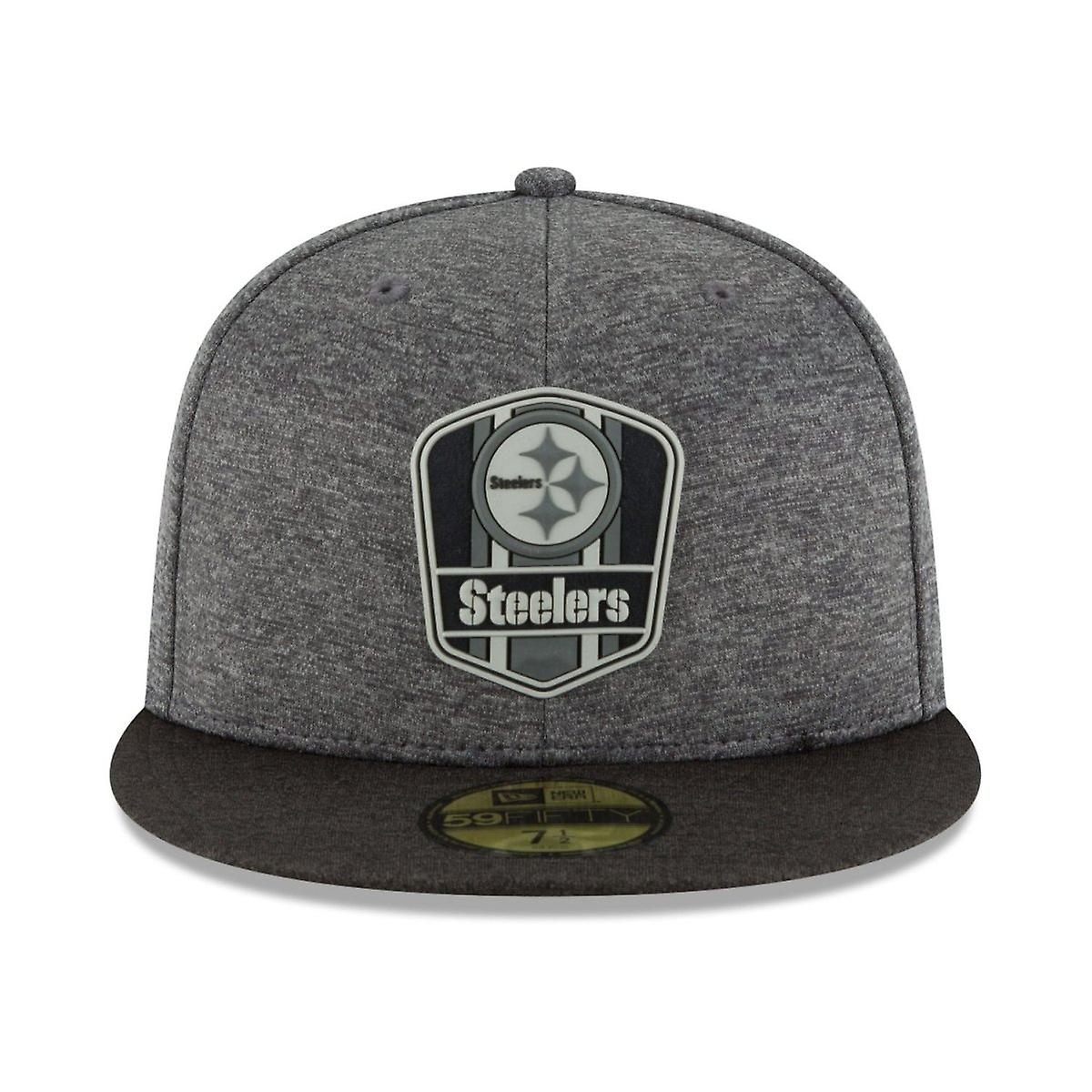 Pittsburgh Steelers New Era 2018 NFL Sideline Road 59FIFTY Fitted Hat - Black