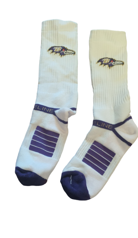 Baltimore Ravens Strideline NFL Premium Crew Socks - White