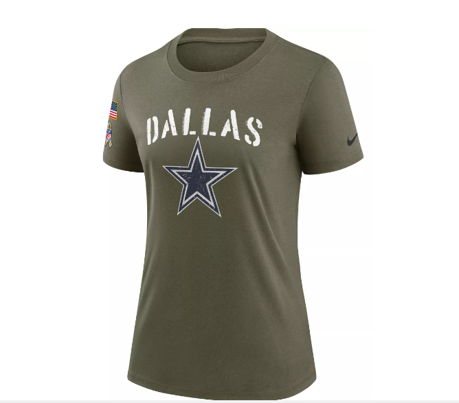 Dallas Cowboys Nike Women's "Dri-Fit" Salute to Service T-Shirt- Green