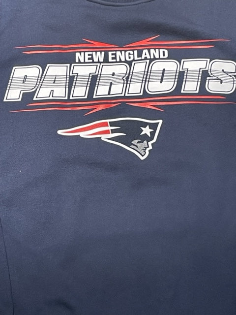 New England Patriots Starter Sunday Drives Crew Neck Sweatshirt- Navy