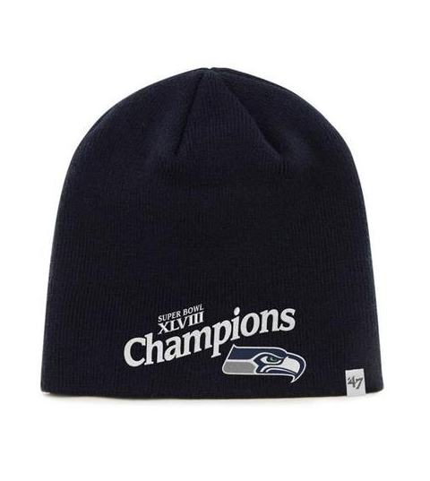 Seattle Seahawks NFL 47' Brand Super Bowl XLVIII Champions Knit Hat