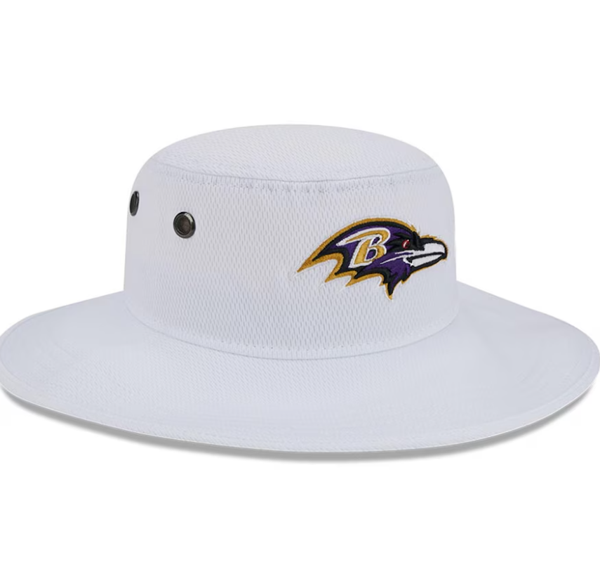 Baltimore Ravens New Era White NFL Training Camp Panama Bucket Hat