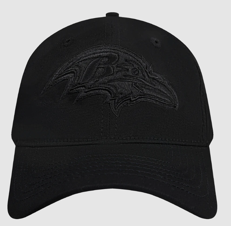 Baltimore Ravens Pro Standard Triple Black Neutral Dad Strapback Hat