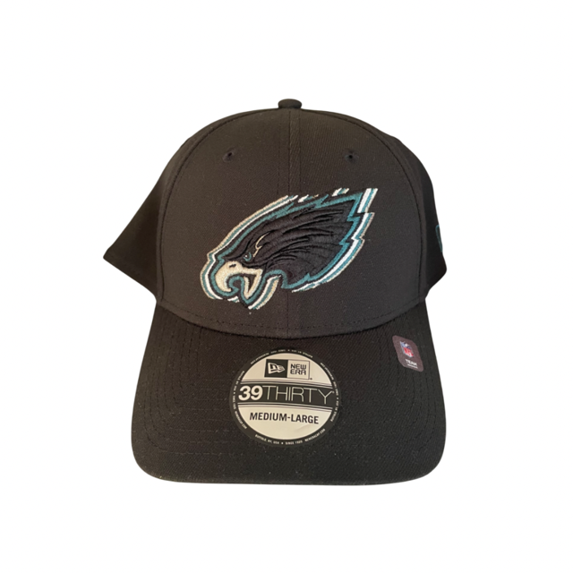 Philadelphia Eagles New Era NFL Black Triple Outline 39THIRTY Flex Hat - Black