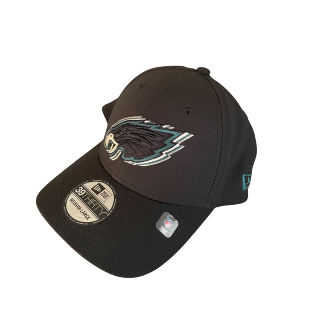 Philadelphia Eagles New Era NFL Black Triple Outline 39THIRTY Flex Hat - Black