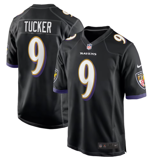 Baltimore Ravens #9 Justin Tucker Black Game Men's Jersey