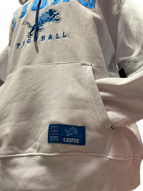 Detriot Lions Ultra Game Pullover Hoodie- White