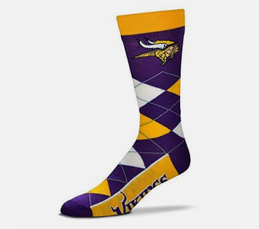 Minnesota Vikings For Bare Feet Argyle Lineup Socks OSFM