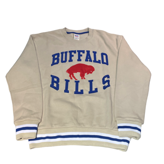 Buffalo Bills Vintage Markers Legacy Pullover Crew Neck Sweatshirt - Tan