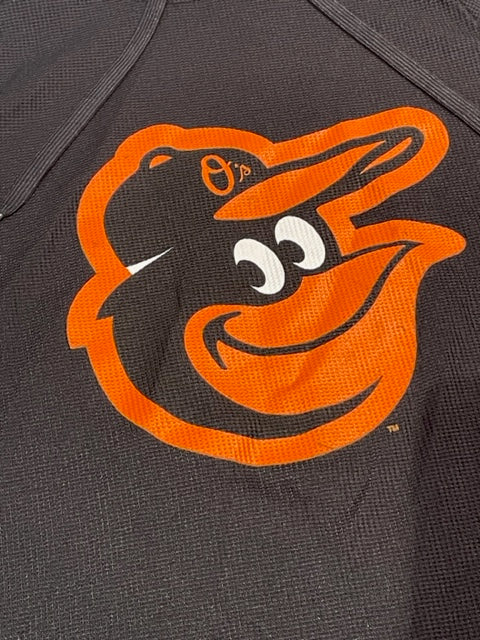 Baltimore Orioles Stitches Brushed Waffle Hooded Long Sleeve Top