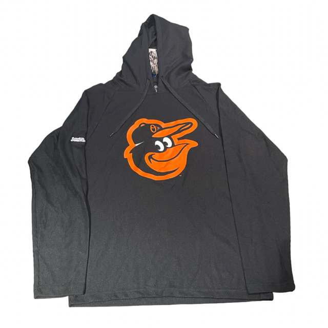 Baltimore Orioles Stitches Brushed Waffle Hooded Long Sleeve Top