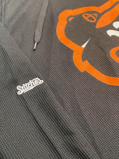 Baltimore Orioles Stitches Brushed Waffle Hooded Long Sleeve Top