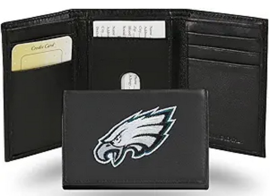 Philadelphia Eagles Rico Embroidered Genuine Leather Tri Fold Wallet