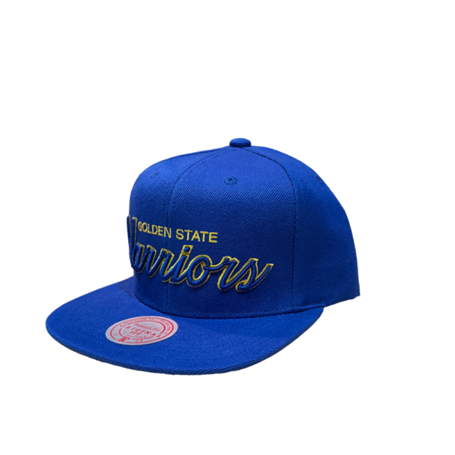 Golden State Warriors Mitchell & Ness 1975 NBA Champ Year Trophy Snapback Hat - Blue