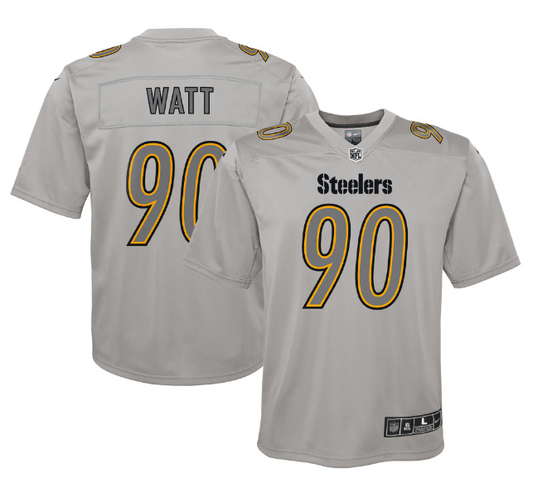 Pittsburgh Steelers #90 T.J. Watt Youth Atmosphere Jersey - Gray