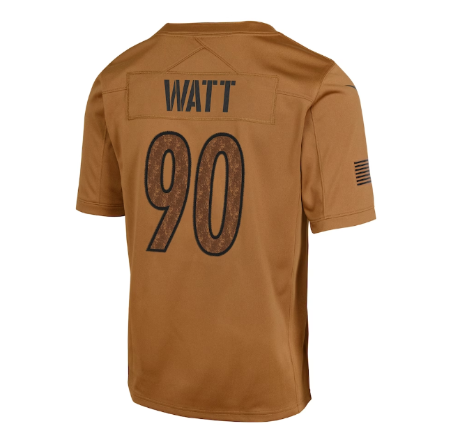 Pittsburgh Steelers Nike Youth #90 T.J. Watt Salute to Service Jersey - Brown