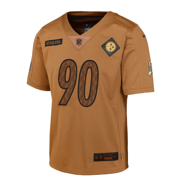 Pittsburgh Steelers Nike Youth #90 T.J. Watt Salute to Service Jersey - Brown