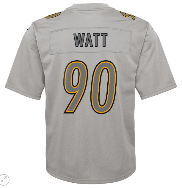 Pittsburgh Steelers #90 T.J. Watt Youth Atmosphere Jersey - Gray