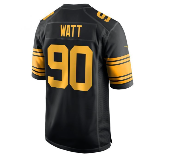 Pittsburgh Steelers #90 T.J. Watt Color Rush Youth Jersey - Black
