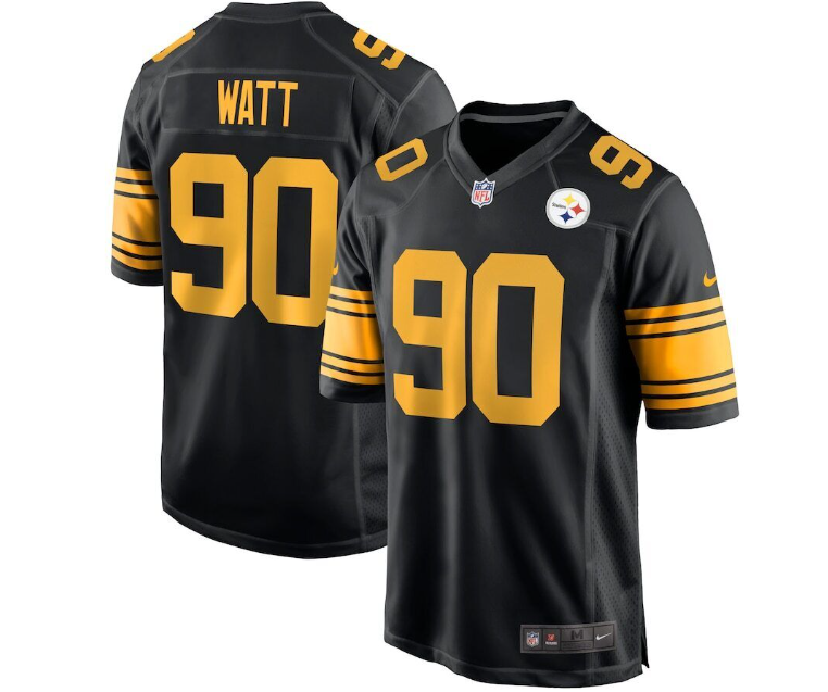 Pittsburgh Steelers #90 T.J. Watt Color Rush Youth Jersey - Black