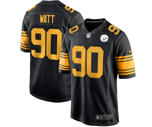 Pittsburgh Steelers #90 T.J. Watt Color Rush Youth Jersey - Black