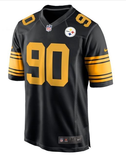 Pittsburgh Steelers #90 T.J. Watt Color Rush Youth Jersey - Black