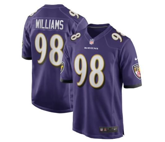 Baltimore Ravens Nike #98 Brandon Williams Youth Game Jersey-Purple