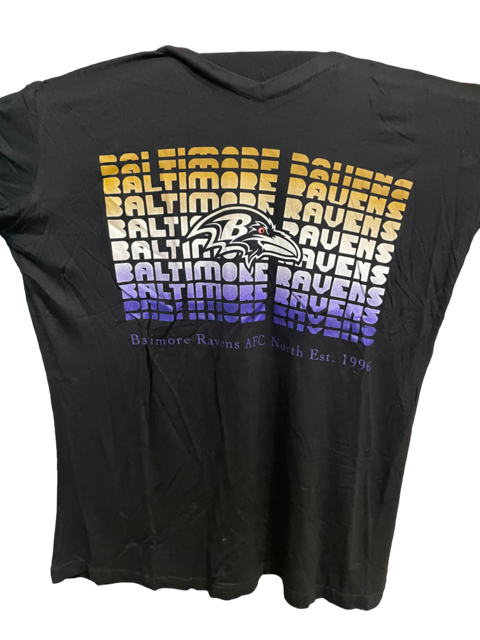 Baltimore Ravens Women's Logo Fade Black T-Shirt