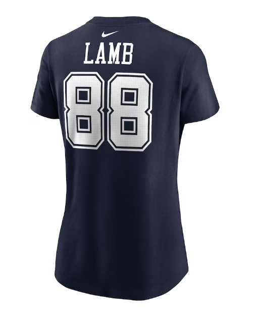Dallas Cowboys Nike CeeDee Lamb #88 Women's Player T-Shirts- Blue