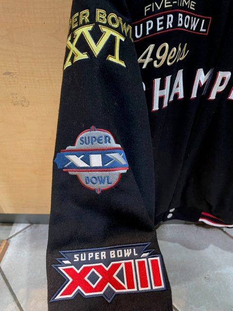 San Francisco 49ers 5 Time Reversible Wool Varsity Jacket - By JH Design