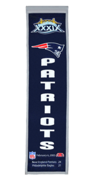 New England Patriots 8 X 32 Super Bowl Champtions Heritage Banner