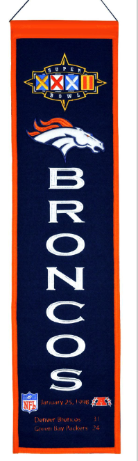 Denver Broncos 8 X 32 Super Bowl Champions Heritage Banner